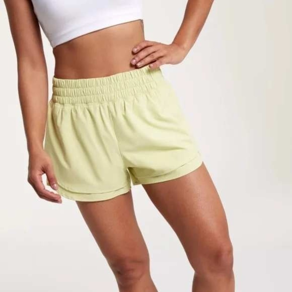 Calia Women's Run Shorts Elastic Waistband Chartreuse Activewear S NWT